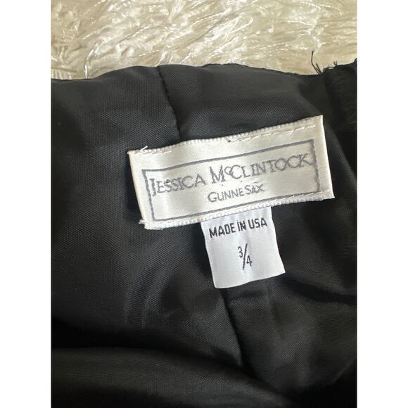 Vintage Jessica McClintock Gunne Sax Sequin Corset Bubble Hem Bow  Dress 3/4 - Picture 5 of 11